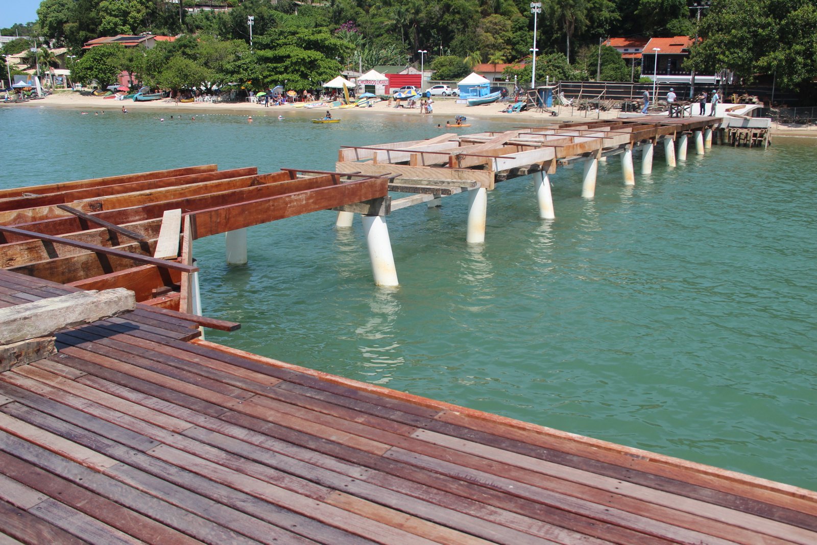 Escala-teste de transatlânticos na Penha- Obra de reconstrução do trapiche de Armação do Itapocoróy