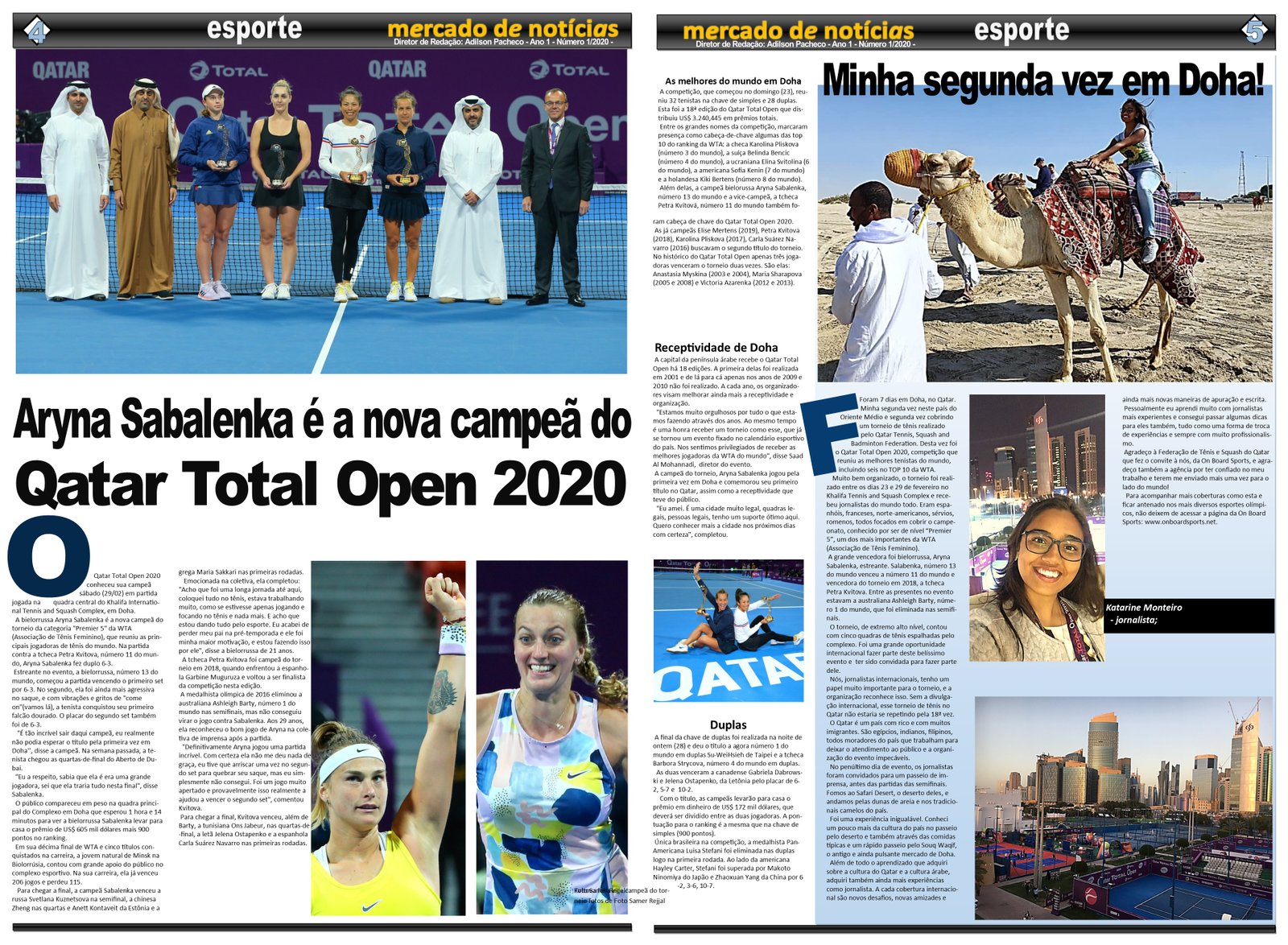 “Minha segunda vez em Doha!” relato da jornalista Katarine Monteiro