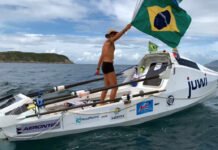 Sul-africano confirma recorde mundial de travessia a remo em Cabo Frio (RJ)