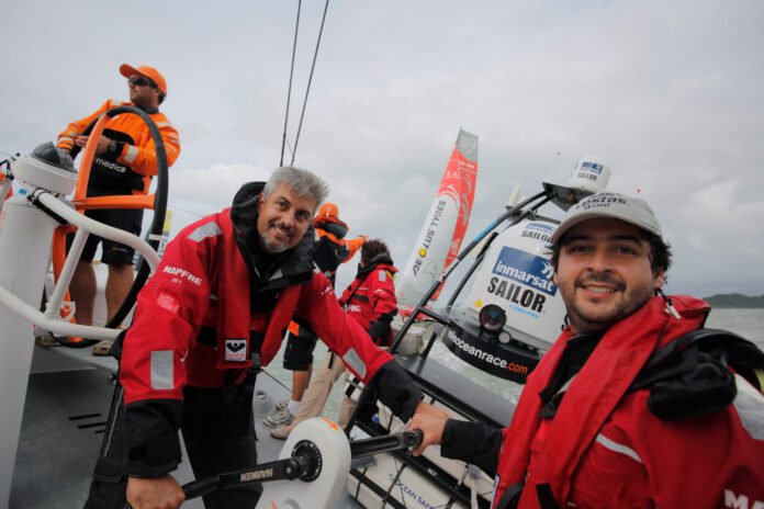 April 17, 2015. Onboard Team Alvimedica during the ProAm3 race in Itajai.