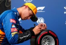 Formula 1 em SOCHI, RÚSSIA – NORRIS (McLaren), 2. Carlos SAINZ (Ferrari), 3. George RUSSELL (Williams) – concederam uma entrevista coletiva – Tudo pronto para a grande largada no domingo.