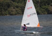 A velejadora do Itajaí Sailing Team integra a flotilha do Iate Clube de Santa Catarina – Veleiros da Ilha