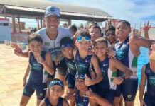 Alunos da Escolinha de Triathlon em Aracati fazem treino especial com triatleta olímpico