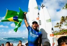 FILIPE TOLEDO É O CAMPEÃO DO HURLEY PRO SUNSET BEACH, NO HAVAÍ