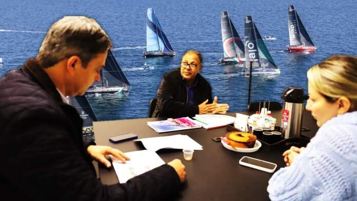 Foto montagrm - fundo The Ocean Race = frente - Divugacão