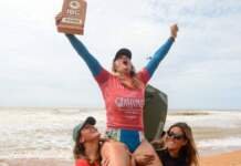 Alexandra Rinder é campeã mundial no ArcelorMittal Wahine Bodyboarding Pro, na Serra (ES)