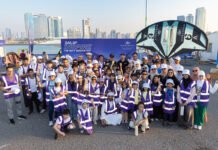 Martine Grael participando de ação do SailGP InspireCréditos: SailGP |Créditos: SailGP