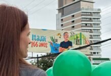 Garden Café celebra os 166 anos de Itajaí com Ação especial com fixação de balões pela cidade