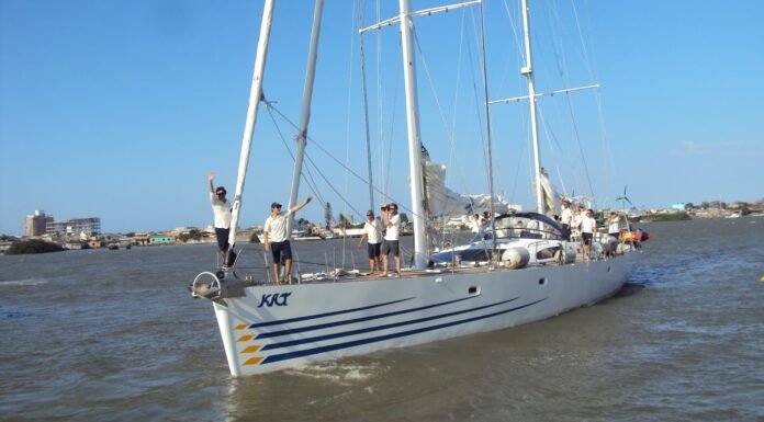 VELEIRO KAT RECEBE ALUNOS DE ITAJAÍ E ANTECIPA PROGRAMAÇÃO PARA THE OCEAN RACE 2027 Familia Schurmann -AP (263) PARTIDA PARA EXPEDICÃO ORIENTE