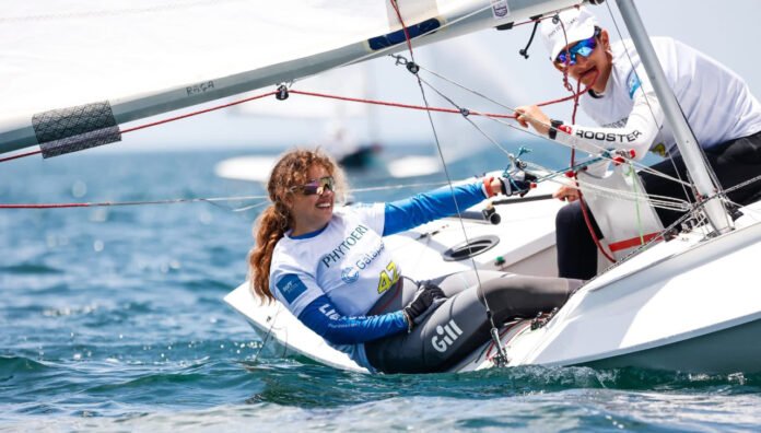Luca Bruggioni em ação no Europeu Misto de Snipe