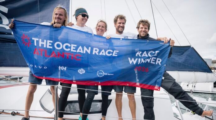 BARCO DA VELEJADORA PORTUGUESA MARIANA LOBATO|UNITED BY THE OCEAN VENCE A PRIMEIRA THE OCEAN RACE ATLANTIC EM CHEGADA HISTÓRICA Jean-Louis Carli / © Jean-Louis Carli / The Ocean Race Atlantic, © Jean-Louis Carli / The Ocean Race Atlantic
