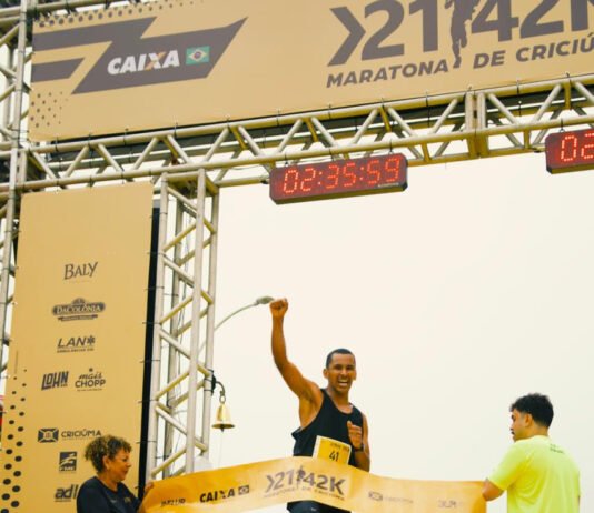 MARATONA DE CRICIÚMA 2026 CONSAGRA KATRINA DAJORI E CRISTIAN GENUÍNO Foto: G2 Filmes/Maratona de Criciúma/3LR