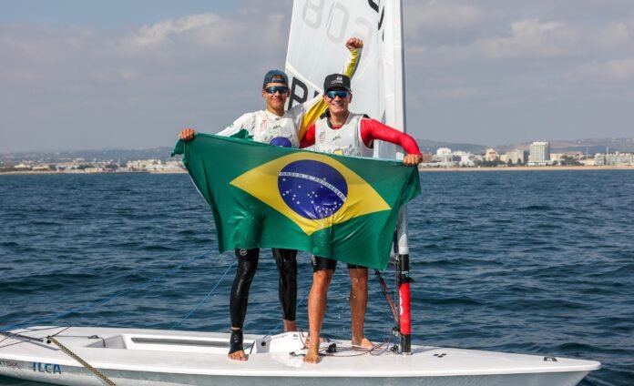 Erik (left) celebrates with Francisco Dal Ri (ILCA)